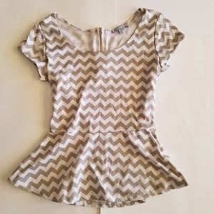 Charlotte Russe Top Chevron Pattern Shirt Sz Med